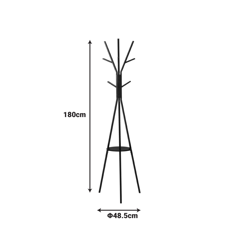 Varëse rrobash Denner pakoworld metalike në ngjyrë të zezë 48.5x48.5x180cm