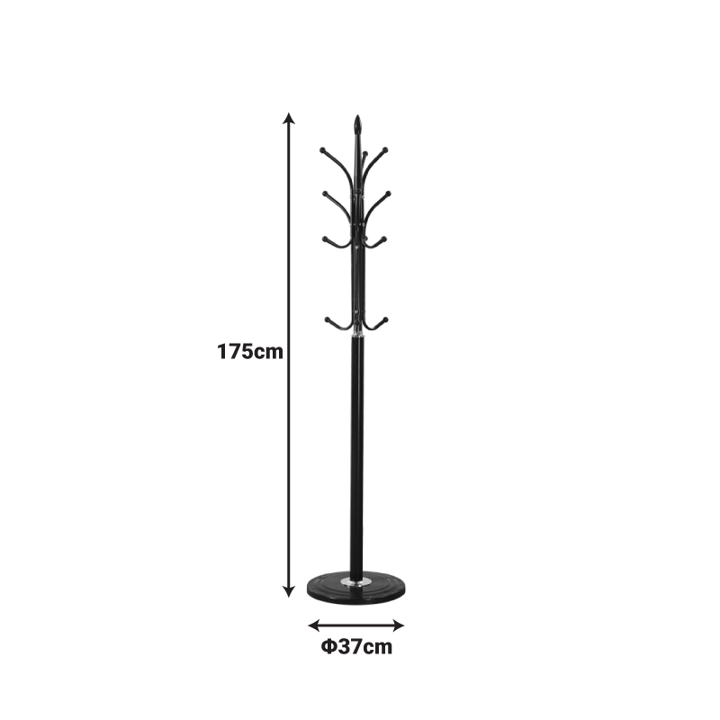 Varëse rrobash Keleste pakoworld metalike në ngjyrë të zezë D37x175cm