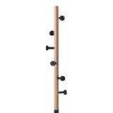 Varëse rrobash Sinem pakoworld metalike në ngjyrë të zezë-natyrale D30x175cm