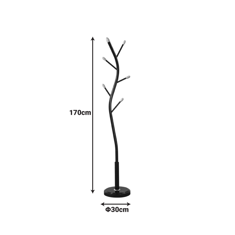 Varëse rrobash Portu pakoworld metalike në ngjyrë të zezë-natyrale D30x170cm
