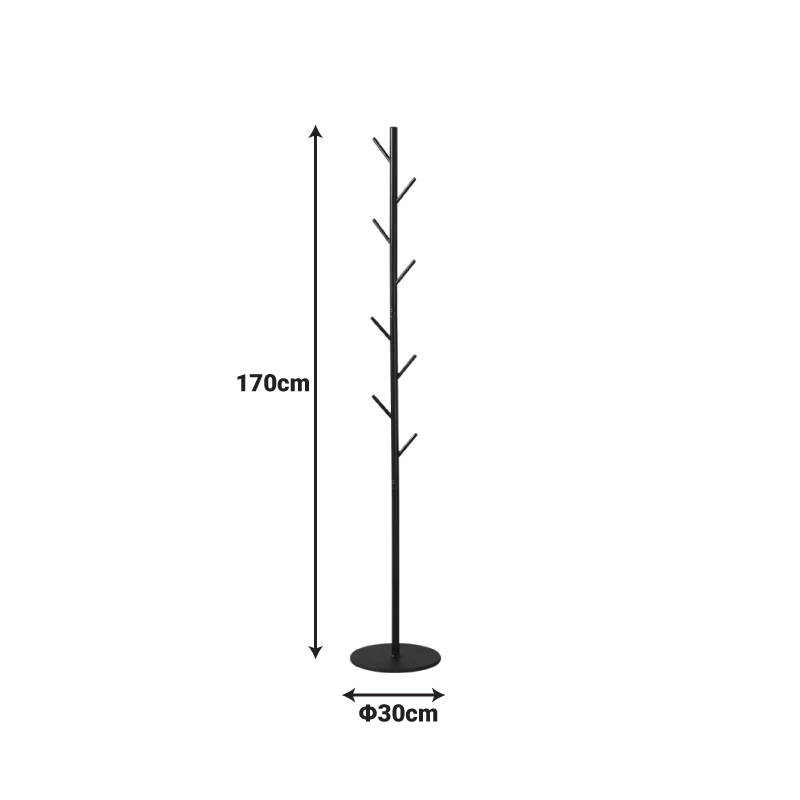 Varëse rrobash Tebera pakoworld metal në ngjyrë të zezë D30x170cm