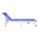 Shezlong plazhi Fevepe pakoworld alumini i rëndë-textilene në nuancë blu 58.5x185x29.5cm