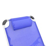 Shezlong plazhi Fevepe pakoworld alumini i rëndë-textilene në nuancë blu 58.5x185x29.5cm