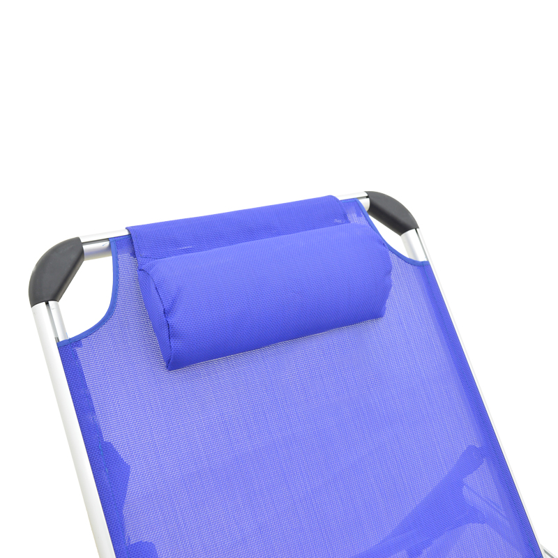 Shezlong plazhi Fevepe pakoworld alumini i rëndë-textilene në nuancë blu 58.5x185x29.5cm