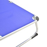 Shezlong plazhi Fevepe pakoworld alumini i rëndë-textilene në nuancë blu 58.5x185x29.5cm