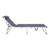 Shezlong plazhi Fevepe pakoworld i rëndë alumin-tekstil në nuancë antraciti 58.5x185x29.5cm