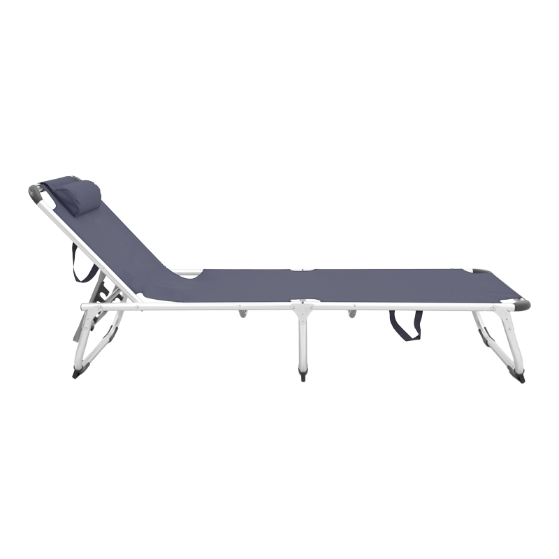 Shezlong plazhi Fevepe pakoworld i rëndë alumin-tekstil në nuancë antraciti 58.5x185x29.5cm