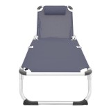 Shezlong plazhi Fevepe pakoworld i rëndë alumin-tekstil në nuancë antraciti 58.5x185x29.5cm