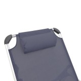 Shezlong plazhi Fevepe pakoworld i rëndë alumin-tekstil në nuancë antraciti 58.5x185x29.5cm