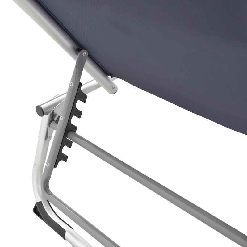 Shezlong plazhi Fevepe pakoworld i rëndë alumin-tekstil në nuancë antraciti 58.5x185x29.5cm