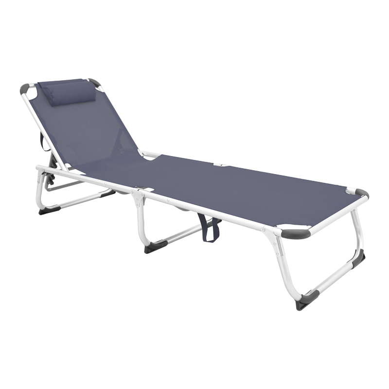 Shezlong plazhi Fevepe pakoworld i rëndë alumin-tekstil në nuancë antraciti 58.5x185x29.5cm