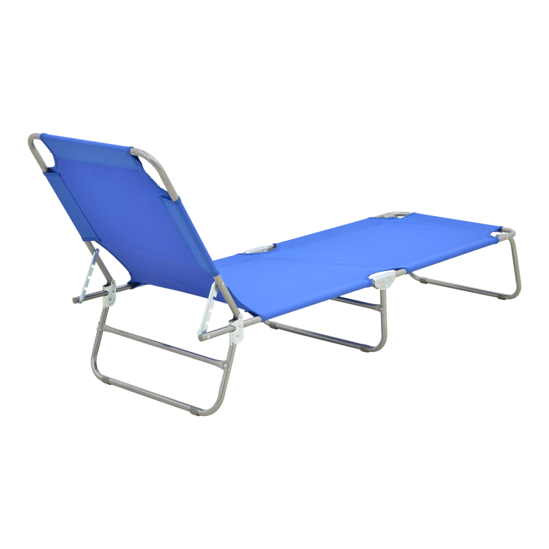 Shezlong plazhi Pasein pakoworld metal-textilene në nuancë blu 55x185x24cm