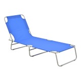 Shezlong plazhi Pasein pakoworld metal-textilene në nuancë blu 55x185x24cm