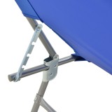 Shezlong plazhi Pasein pakoworld metal-textilene në nuancë blu 55x185x24cm