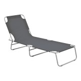 Shezlong plazhi Pasein pakoworld metal-textilene në nuancë antracit 55x185x24cm