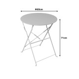 Tavolinë bistro pakoworld metalike e palosshme në ngjyrë shampanjë D60x71cm