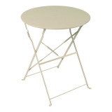 Set tavoline ngrënieje Bistro pakoworld me 3 pjesë, metal, i palosshëm në ngjyrë shampanjë Φ60x71cm