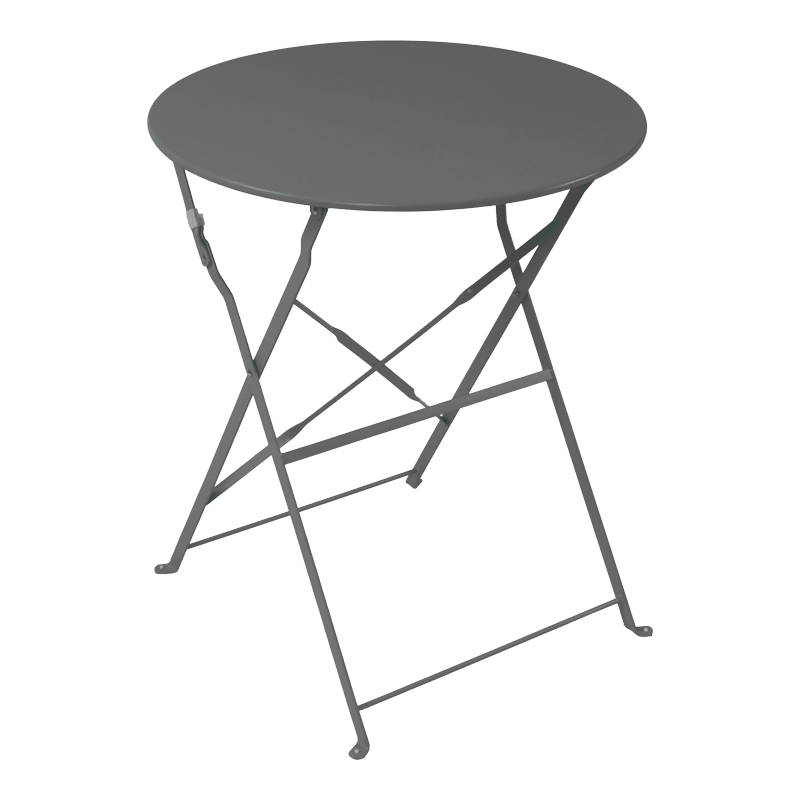 Set tavoline ngrënieje bistro pakoworld me 3 pjesë, metal, palosëse, ngjyrë antracit, Φ60x71cm
