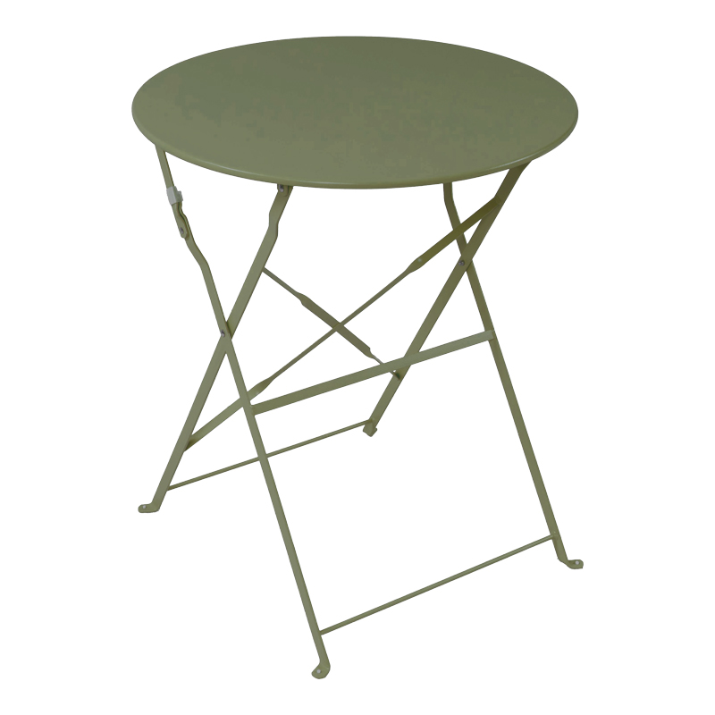Set tavoline ngrënieje bistro pakoworld me 3 pjesë, metal, palosëse, ngjyrë jeshile ulliri, Φ60x71cm