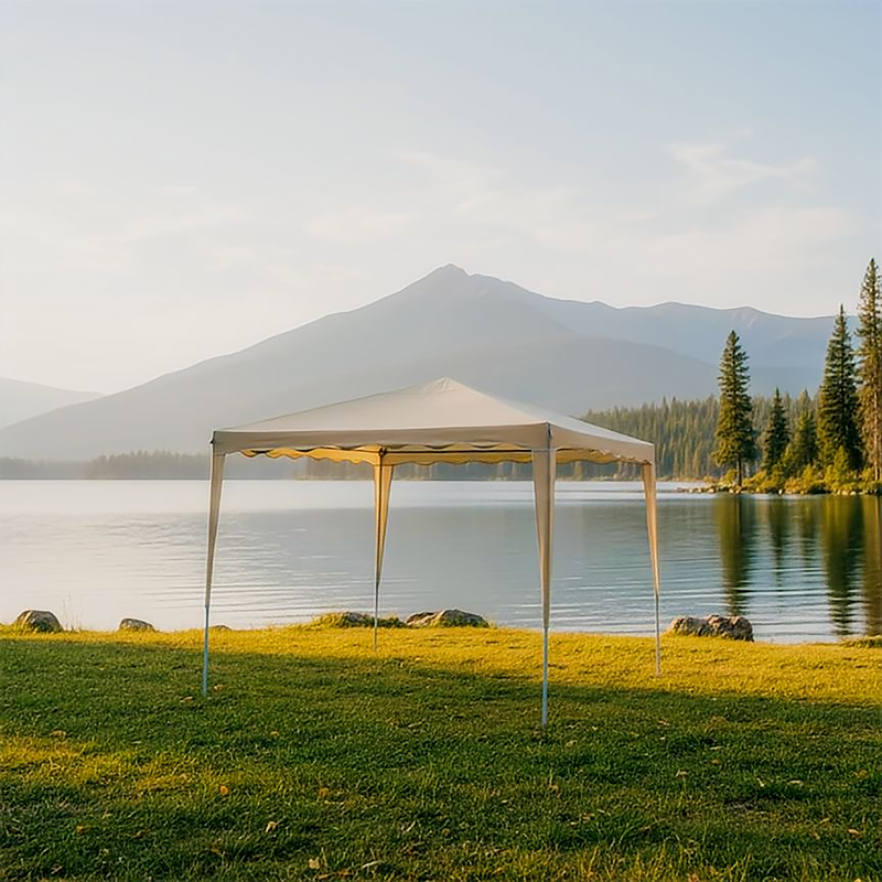 Gazebo pakoworld kornizë metalike - pëlhurë bezhë 3x3m