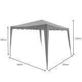 Gazebo pakoworld kornizë metalike - pëlhurë bezhë 3x3m
