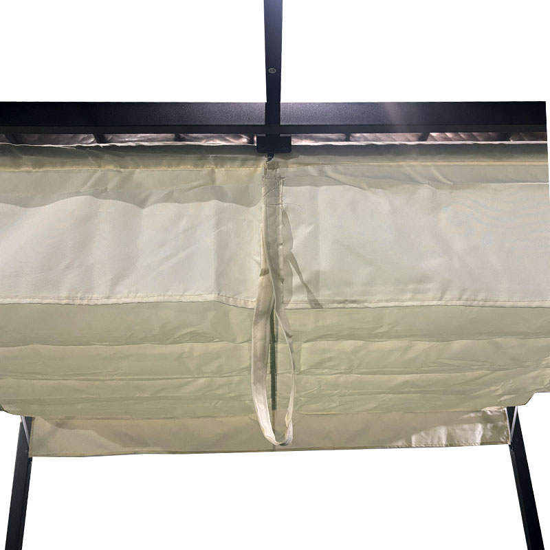 Gazebo kopshti Spectra pakoworld kornizë metalike e zezë - me mbulesë rrëshqitëse në nuancë bezhë 3x3m