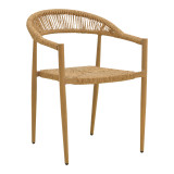 Fotel Rayana pakoworld i palosshëm alumini - rregullim PE në nuancë natyrale 56x61.5x77.5cm