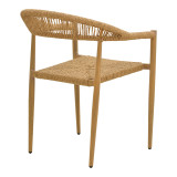 Fotel Rayana pakoworld i palosshëm alumini - rregullim PE në nuancë natyrale 56x61.5x77.5cm