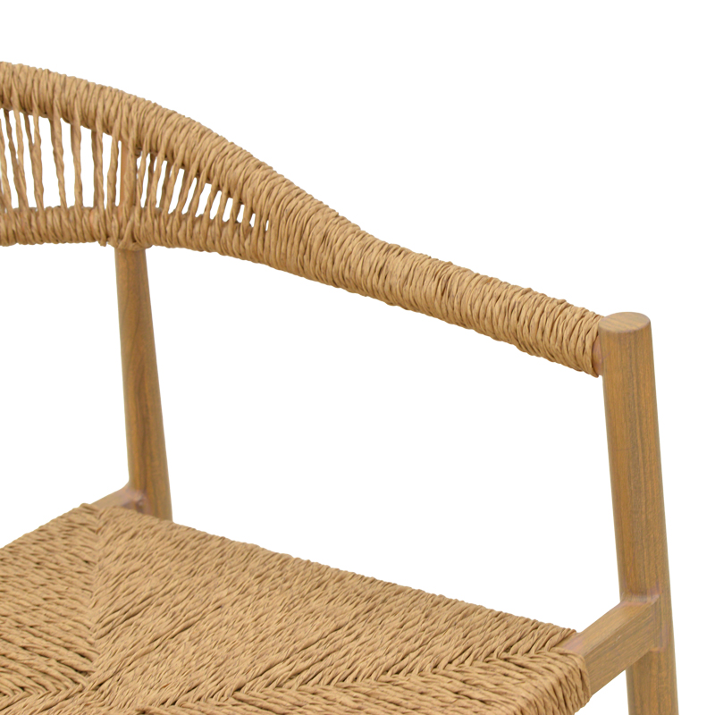 Fotel Rayana pakoworld i palosshëm alumini - rregullim PE në nuancë natyrale 56x61.5x77.5cm