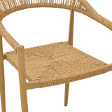 Fotel Rayana pakoworld i palosshëm alumini - rregullim PE në nuancë natyrale 56x61.5x77.5cm