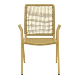 Fotel Weave pakoworld i palosshëm alumini-pe litar në nuancë bezhë 57x63x86cm