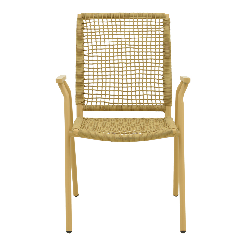 Fotel Weave pakoworld i palosshëm alumini-pe litar në nuancë bezhë 57x63x86cm