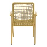 Fotel Weave pakoworld i palosshëm alumini-pe litar në nuancë bezhë 57x63x86cm