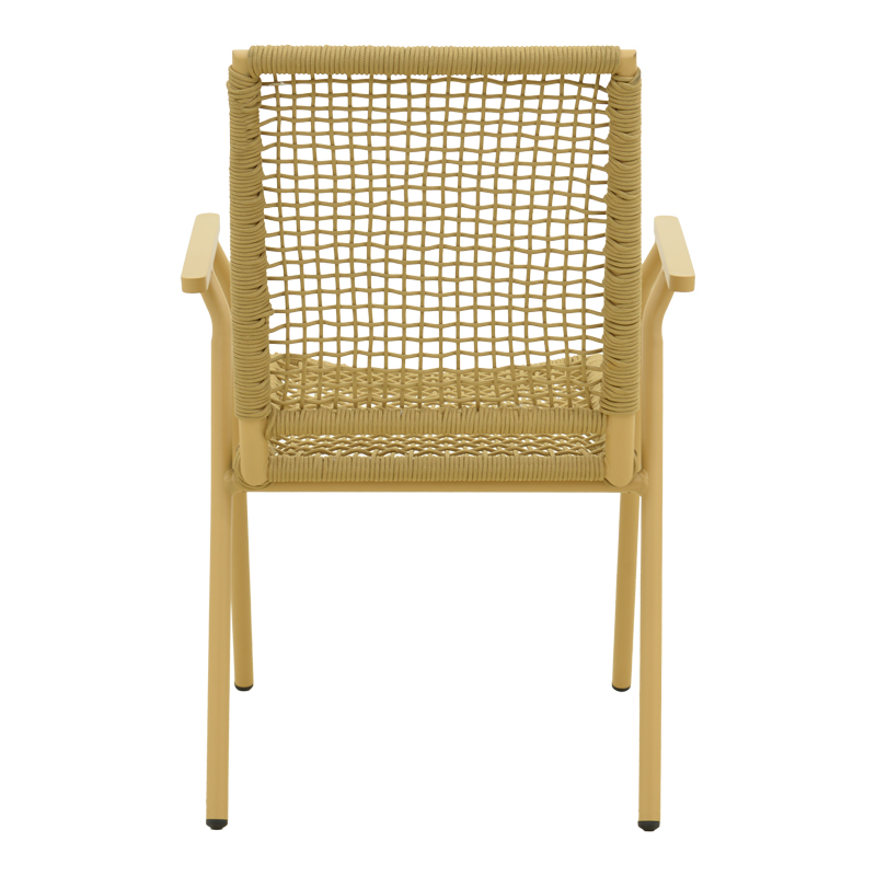 Fotel Weave pakoworld i palosshëm alumini-pe litar në nuancë bezhë 57x63x86cm