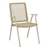 Fotel i palosshëm Weave pakoworld, alumini në bezhë -litar PE në nuancë natyrale 57x63x86cm