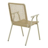Fotel i palosshëm Weave pakoworld, alumini në bezhë -litar PE në nuancë natyrale 57x63x86cm