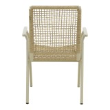 Fotel i palosshëm Weave pakoworld, alumini në bezhë -litar PE në nuancë natyrale 57x63x86cm