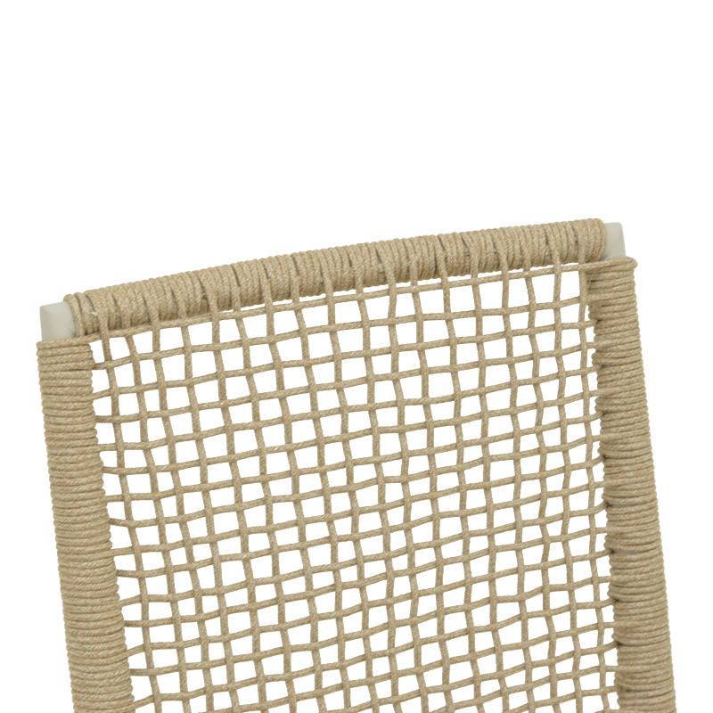 Fotel i palosshëm Weave pakoworld, alumini në bezhë -litar PE në nuancë natyrale 57x63x86cm