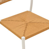 Fotel i palosshëm Cura pakoworld, alumini në të bardhë -rattan PE në nuancë natyrale 50x58.5x78.5cm