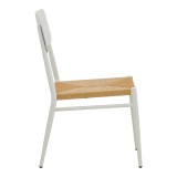Karrige Giardino pakoworld alumini i palosshëm në të bardhë -rattan PE në nuancë natyrale 45x56x82cm