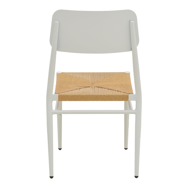 Karrige Giardino pakoworld alumini i palosshëm në të bardhë -rattan PE në nuancë natyrale 45x56x82cm