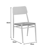 Karrige Giardino pakoworld alumini i palosshëm në të zezë -rattan PE në nuancë natyrale 45x56x82cm