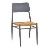 Karrige Giardino pakoworld e palosshme alumini në antracit -pe rattan në nuancë natyrale 45x56x82cm