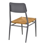 Karrige Giardino pakoworld e palosshme alumini në antracit -pe rattan në nuancë natyrale 45x56x82cm