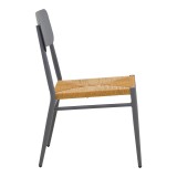 Karrige Giardino pakoworld e palosshme alumini në antracit -pe rattan në nuancë natyrale 45x56x82cm
