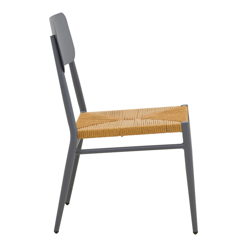 Karrige Giardino pakoworld e palosshme alumini në antracit -pe rattan në nuancë natyrale 45x56x82cm