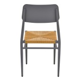 Karrige Giardino pakoworld e palosshme alumini në antracit -pe rattan në nuancë natyrale 45x56x82cm