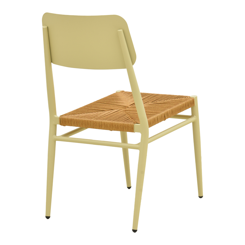 Karrige Giardino pakoworld alumini i palosshëm në bezhë -rattan PE në nuancë natyrale 45x56x82cm