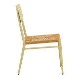 Karrige Giardino pakoworld alumini i palosshëm në bezhë -rattan PE në nuancë natyrale 45x56x82cm