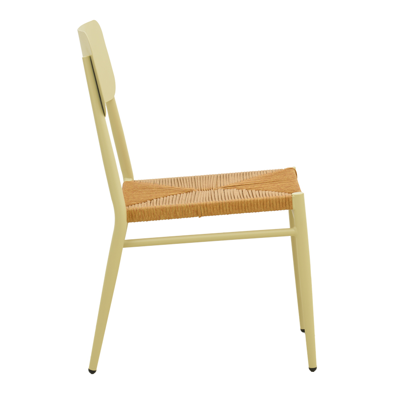 Karrige Giardino pakoworld alumini i palosshëm në bezhë -rattan PE në nuancë natyrale 45x56x82cm